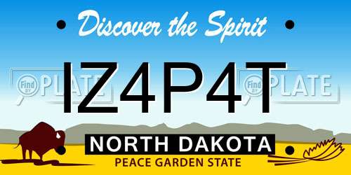 IZ4P4T North Dakota License Plate