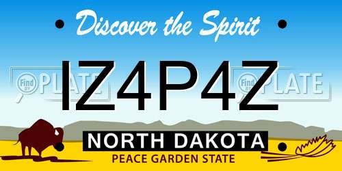 IZ4P4Z North Dakota License Plate