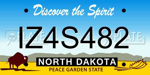 IZ4S482 North Dakota License Plate