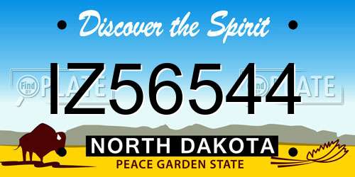 IZ56544 North Dakota License Plate