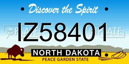 IZ58401 North Dakota License Plate