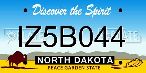 IZ5B044 North Dakota License Plate