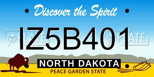 IZ5B401 North Dakota License Plate