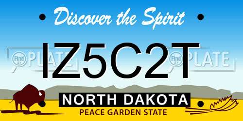 IZ5C2T North Dakota License Plate