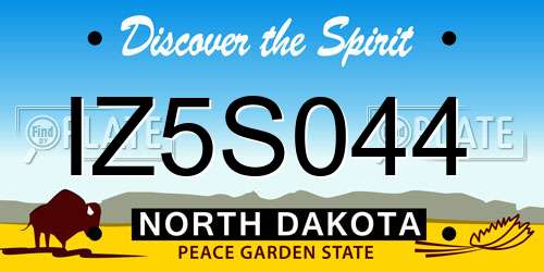 IZ5S044 North Dakota License Plate