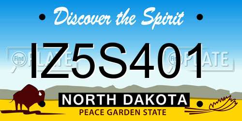 IZ5S401 North Dakota License Plate