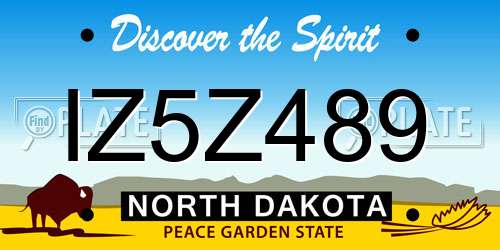 IZ5Z489 North Dakota License Plate