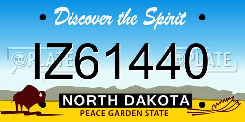 IZ61440 North Dakota License Plate