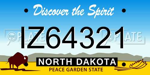 IZ64321 North Dakota License Plate