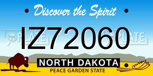 IZ72060 North Dakota License Plate