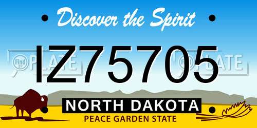 IZ75705 North Dakota License Plate