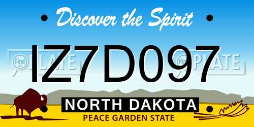 IZ7D097 North Dakota License Plate