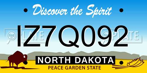IZ7Q092 North Dakota License Plate