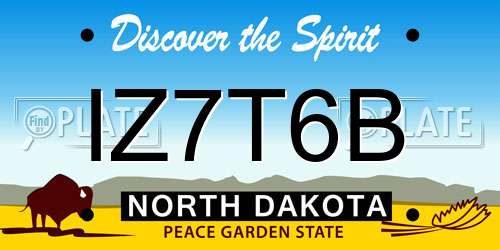 IZ7T6B North Dakota License Plate