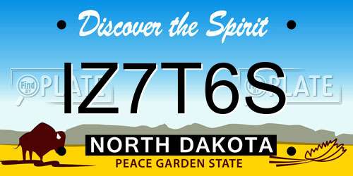 IZ7T6S North Dakota License Plate