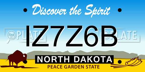 IZ7Z6B North Dakota License Plate