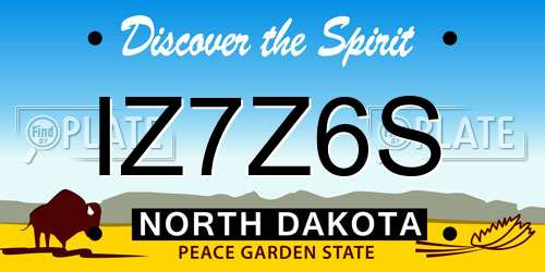 IZ7Z6S North Dakota License Plate