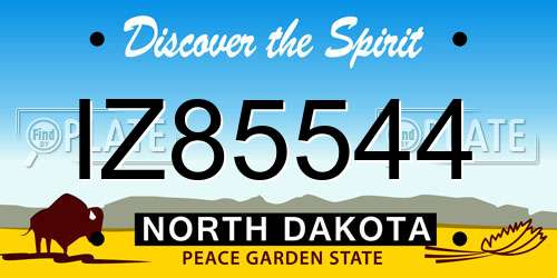 IZ85544 North Dakota License Plate