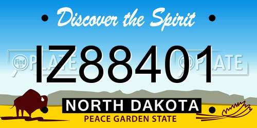 IZ88401 North Dakota License Plate
