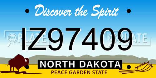 IZ97409 North Dakota License Plate