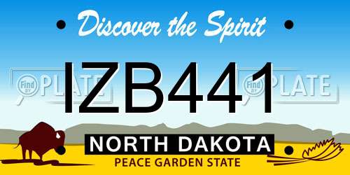 IZB441 North Dakota License Plate