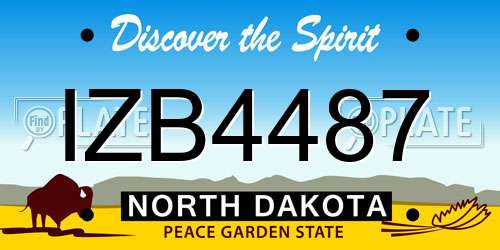IZB4487 North Dakota License Plate