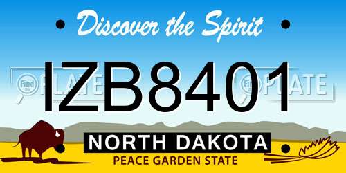 IZB8401 North Dakota License Plate