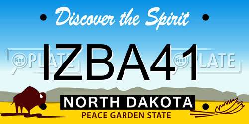IZBA41 North Dakota License Plate