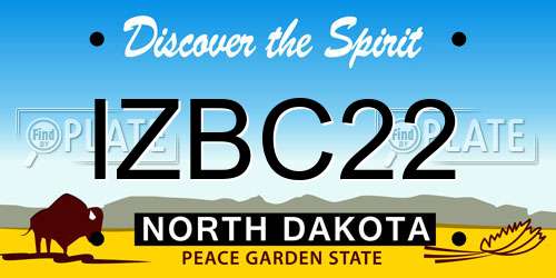 IZBC22 North Dakota License Plate