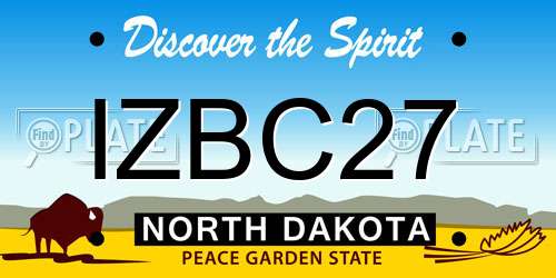 IZBC27 North Dakota License Plate