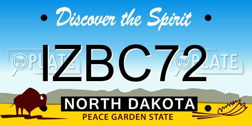 IZBC72 North Dakota License Plate