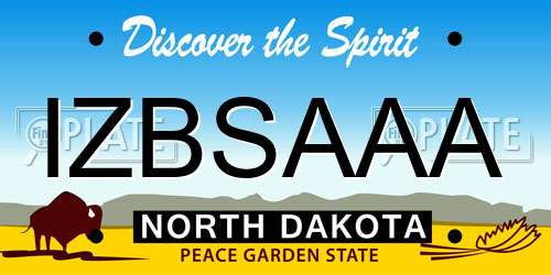 IZBSAAA North Dakota License Plate