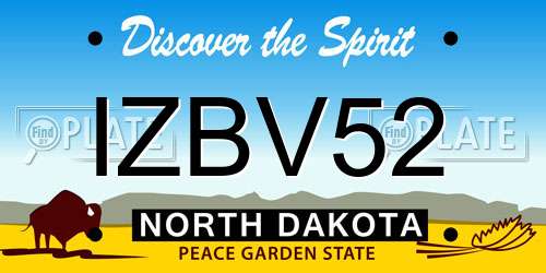 IZBV52 North Dakota License Plate