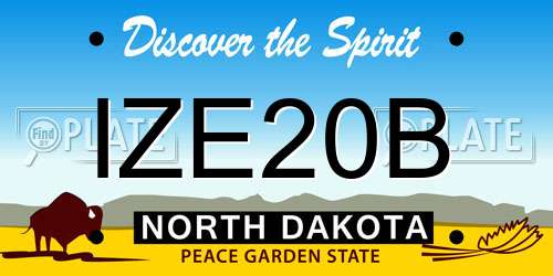 IZE20B North Dakota License Plate