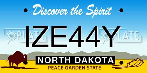 IZE44Y North Dakota License Plate