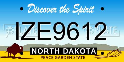 IZE9612 North Dakota License Plate
