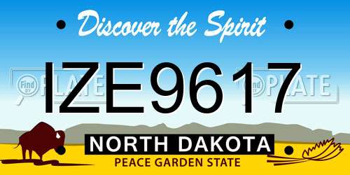 IZE9617 North Dakota License Plate