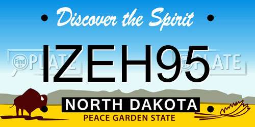 IZEH95 North Dakota License Plate