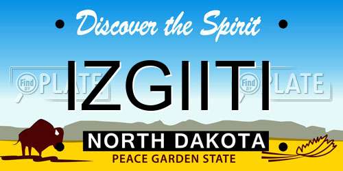 IZGIITI North Dakota License Plate