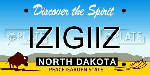 IZIGIIZ North Dakota License Plate