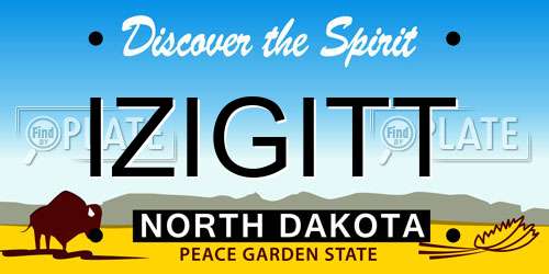 IZIGITT North Dakota License Plate