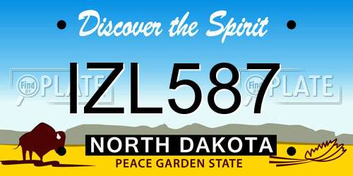 IZL587 North Dakota License Plate