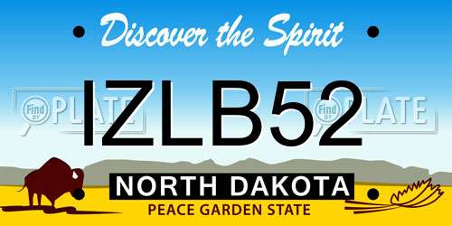 IZLB52 North Dakota License Plate