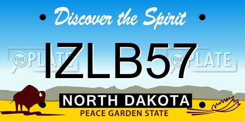 IZLB57 North Dakota License Plate