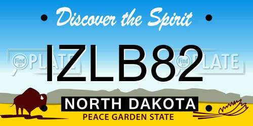 IZLB82 North Dakota License Plate