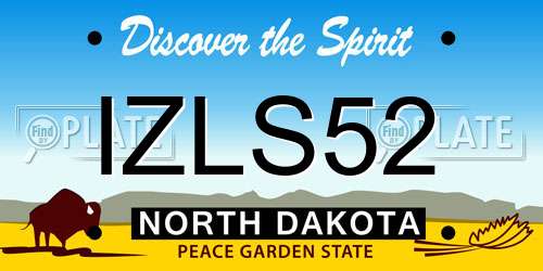 IZLS52 North Dakota License Plate
