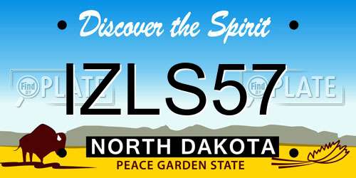 IZLS57 North Dakota License Plate