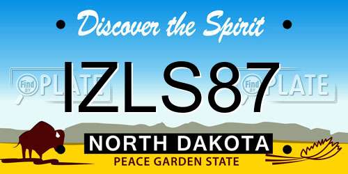 IZLS87 North Dakota License Plate