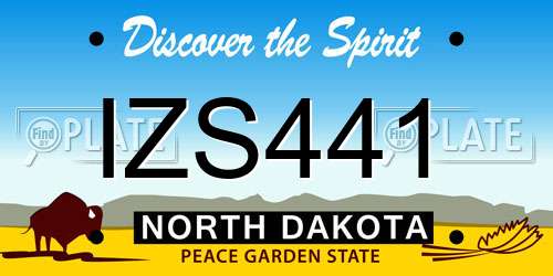 IZS441 North Dakota License Plate