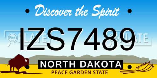 IZS7489 North Dakota License Plate
